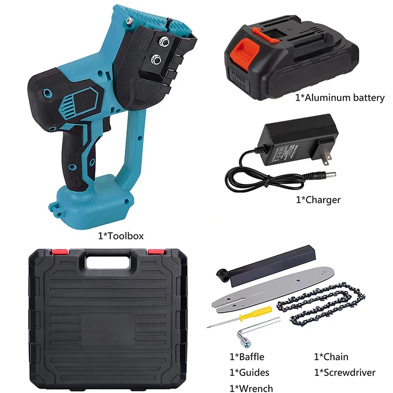 

8 Inch 1200W Electric Saw Chainsaw Wood Cutters Bracket Motor For Makita 18V Battery 500r/Min Chain Saw Power Tool