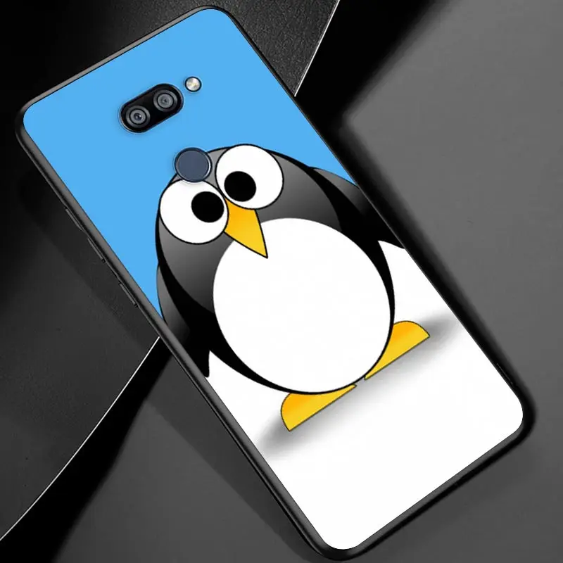 

Cute penguin For LG K22 K71 K61 K51S K41S K30 K20 K50S K40S Q60 V60 V50 V40 V35 V30 G8 ThinQ Black Phone Case