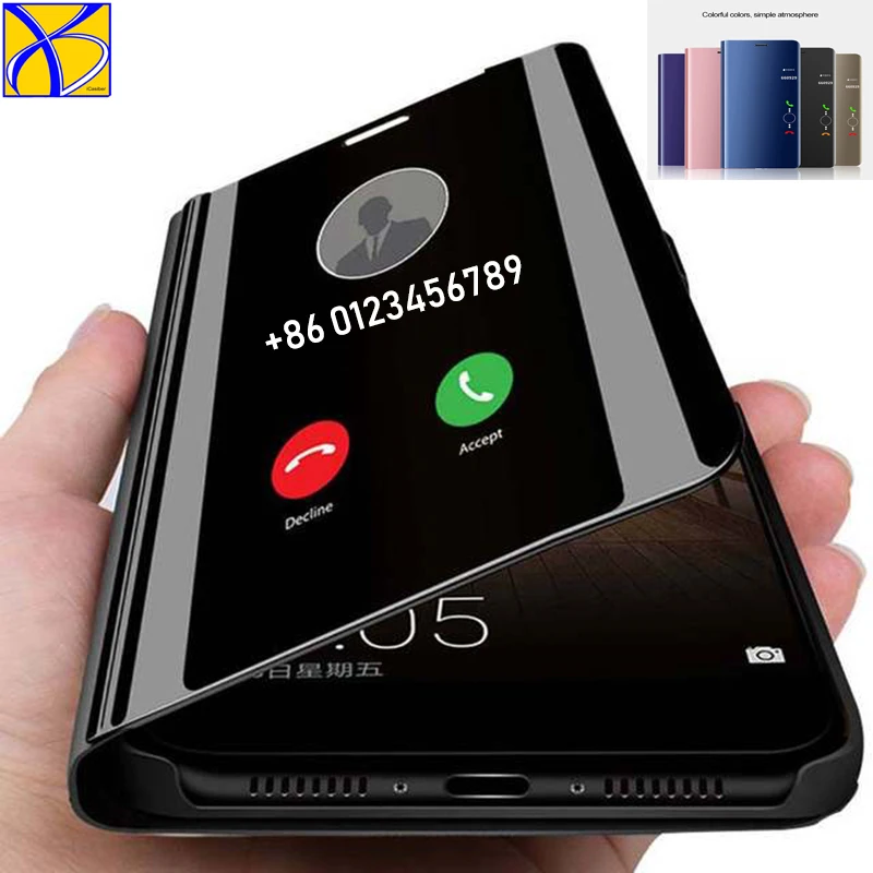 

10x Smart Mirror Flip Phone Case For Huawei P40 P20 P30 Lite Pro Y7 Y6 Y9 P Smart 2019 Mate 40 30 Honor 20 10 8A 8X 10i 9X Cover