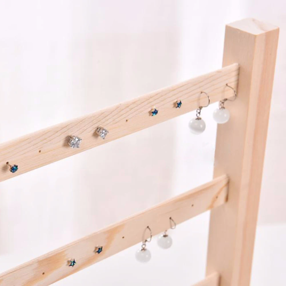 

4 Layer Storage Necklaces Stand Home Holder Earrings Rack Hanging Bracelets Practical Wooden Organizer Jewelry Display Findings