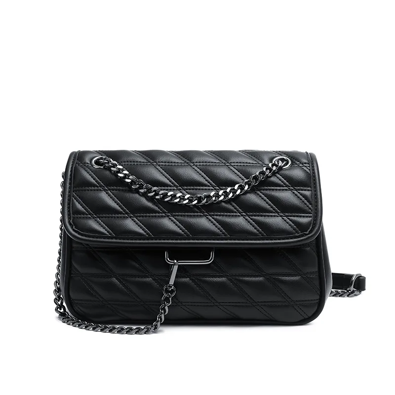 

Ladies One Shoulder Messenger Bag Fashion Diamond Chain Messenger Bag 2021 Lingge Chain Bag