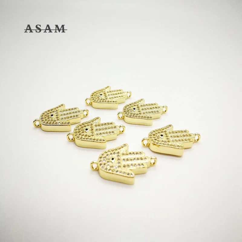 Модная модель микро циркона металлические медные Подвески в форме рук бусины