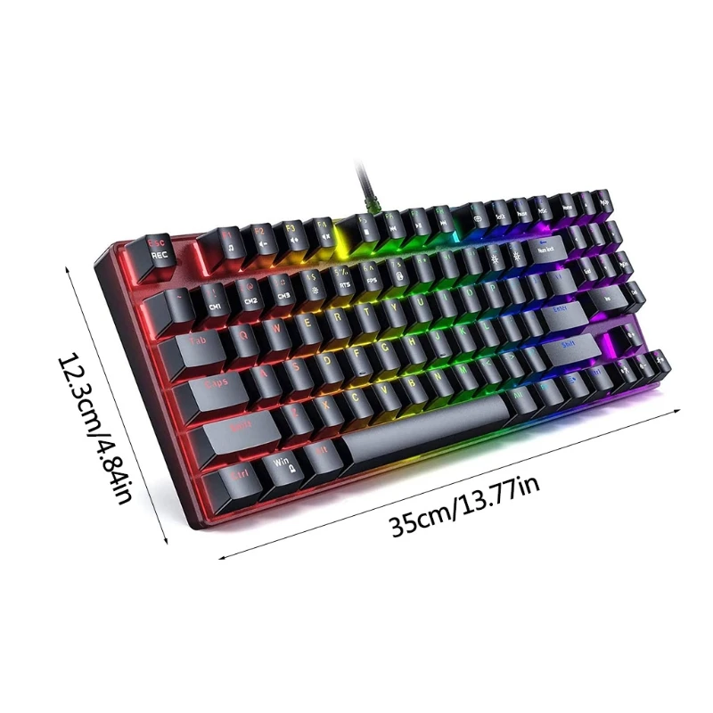 

Colorful Luminous Gaming Keyboard Mechanical Keyboard and Mouse Sets 89 Key USB Wired RGB LED Backlit for Windows PC