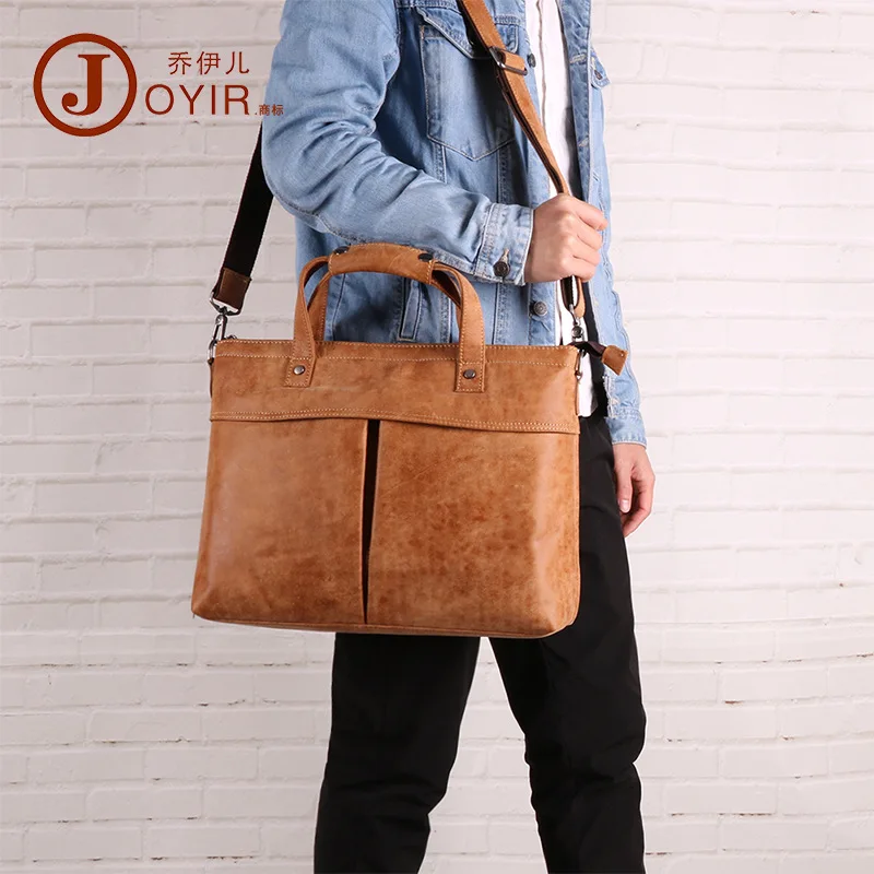 Кожаная мужская сумка в новом стиле мужской портфель Повседневная модная через