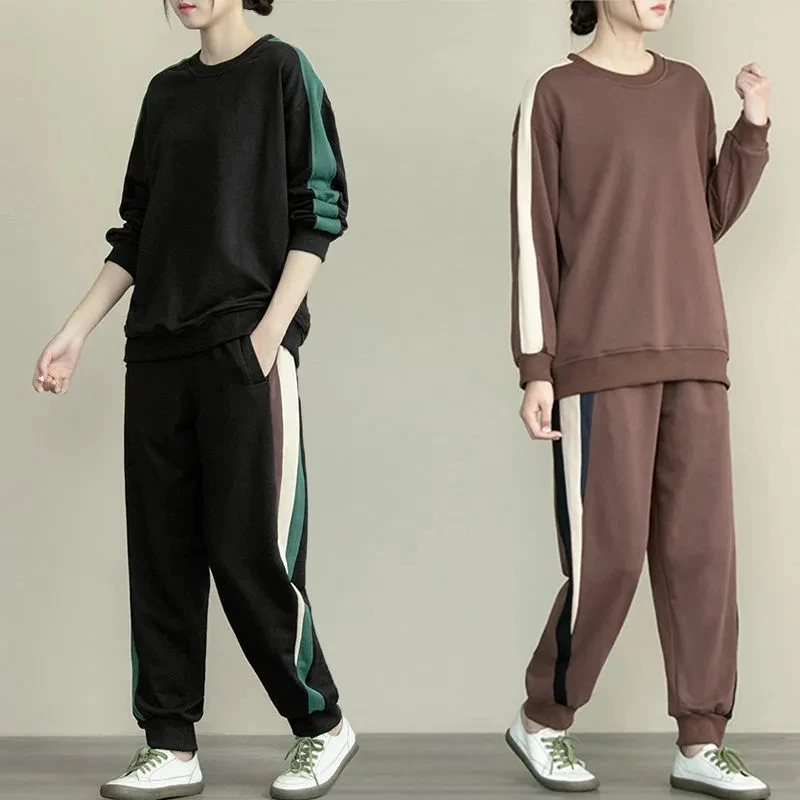 

2022 5XL Women Tracksuit Sets Spring Autumn Casual O Neck Tops + Pants Suits Oversize Female Loose Sportswear 2PCS