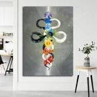 Настенное искусство чакры, декор змей, эзотерическое искусство, духовное искусство, мистический постер, Настенный декор, пробуждение Кундалини, плакат для йоги