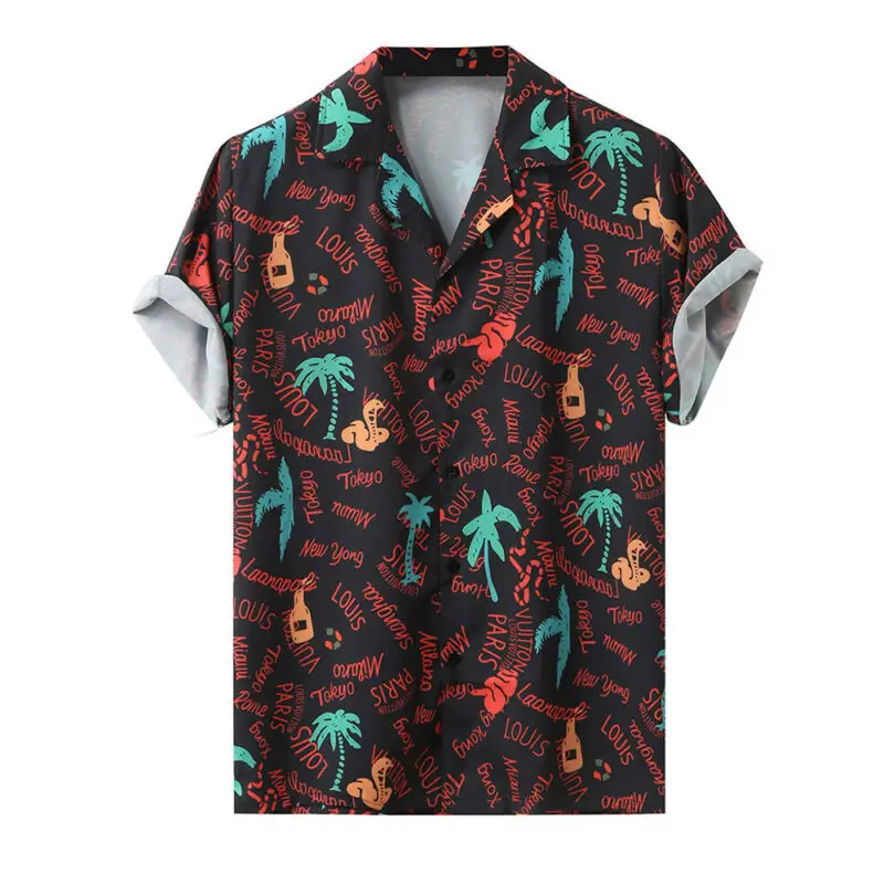 

Мужские рубашки VICABO, 2021, Гавайские рубашки, рубашка с цветочным принтом кокосового дерева, пляжные летние праздничные мужские топы для вече...