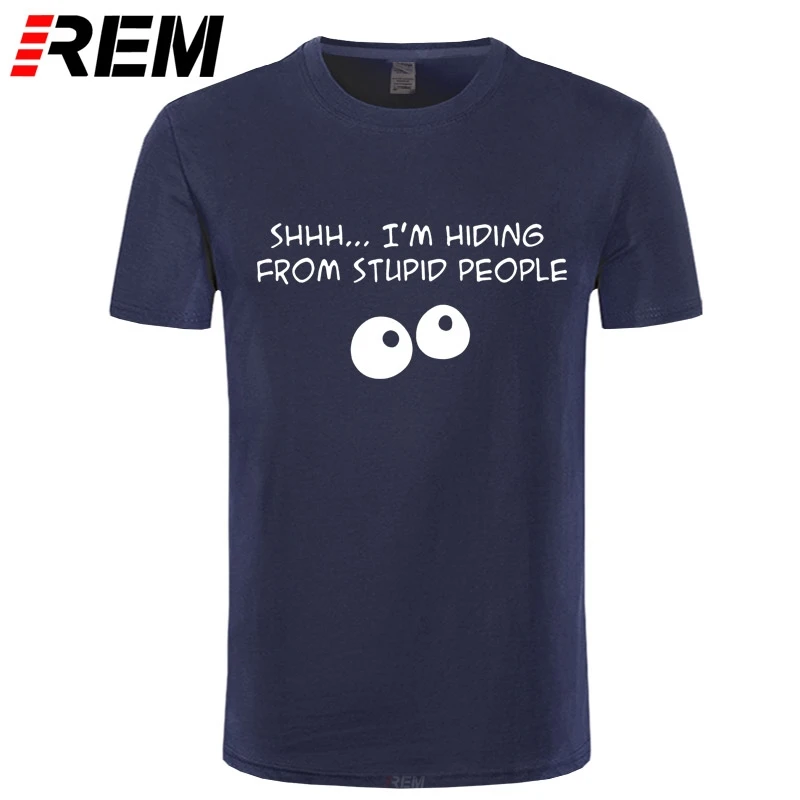 

REM Summer Men T Shirts Funny Slogan Top Tees Men's Short Sleeve 100% Cotton T-shirt O-Neck Casual Tshirt