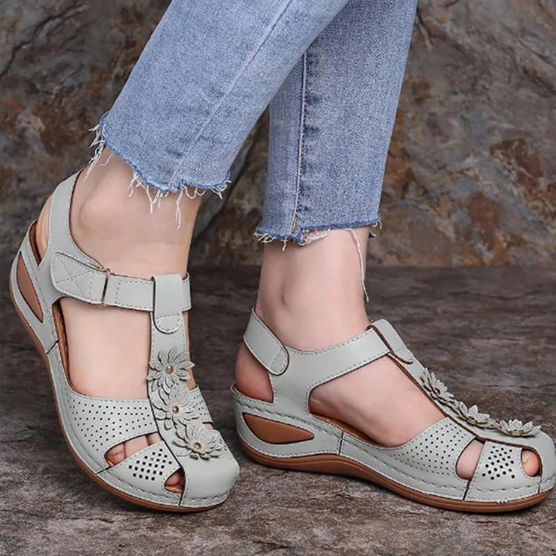 Женские босоножки Новая Летняя обувь сандалии на танкетке Chaussure Femme Повседневные