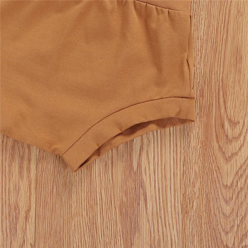 

Spring Autumn Newborn Baby Boys Girls Clothes Sets Ruffles Long Sleeve Solid Romper Tops+High Waist Shorts+Pants Kids Clothing