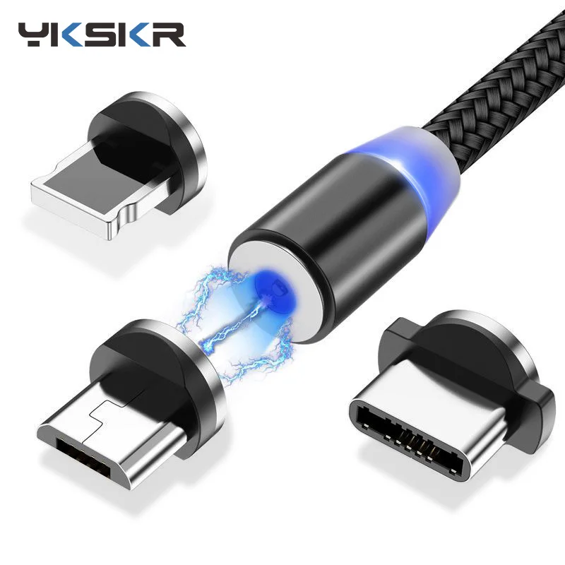 Магнитный USB кабель для зарядки микро тип С LED iPhone X XR XS Max Samsung|Зарядные устройства