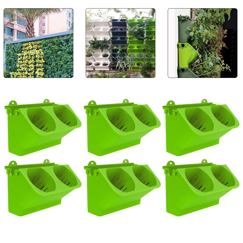 

6PCS Self Watering Flower Pot Vertical Garden Planter Pocket Wall-Mounted Succulents Plant Bonsai Pot Home Balcony Decoration