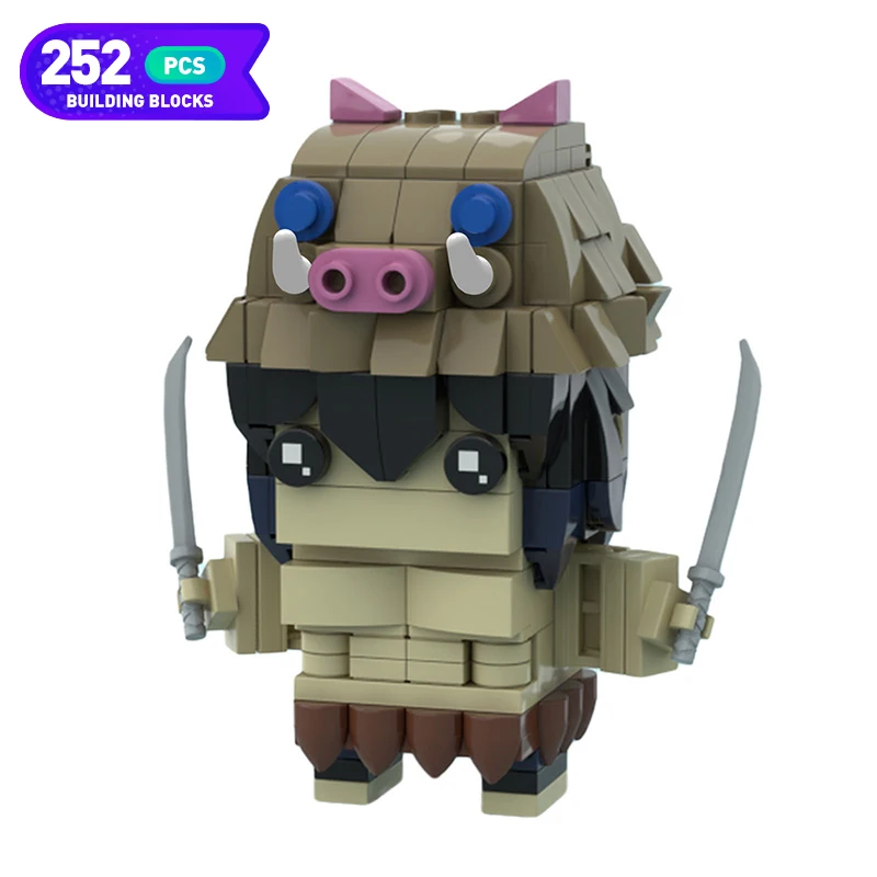 

Moc Japanese Action Figure Demon Slayered Classic Anime Hashibira Inosuked Brickheadz Sterne Filme Model Building Block Toy Boy