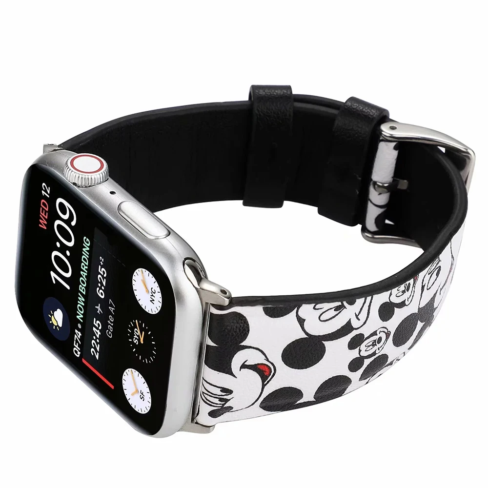 Кожаный ремешок UEBN для apple watch 38 42 40 44 мм классический кожаный браслет с пряжкой