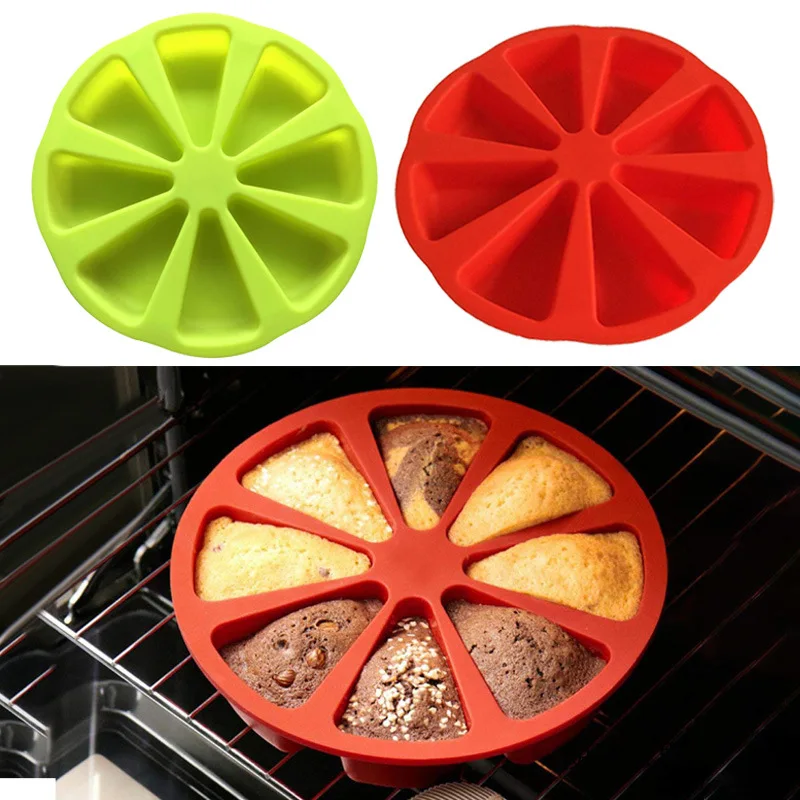 

Silicone Baking Cake Mold 8 Cavity DIY Baking Pastry Scone Pans Tools Microwave Bakeware Molds Baking Kitchen Triangle Tools