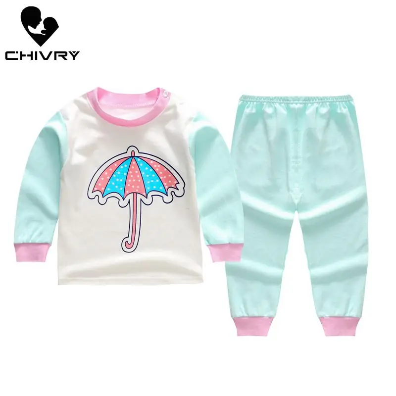 Детский пижамный комплект для мальчиков и девочек Милая футболка с длинным