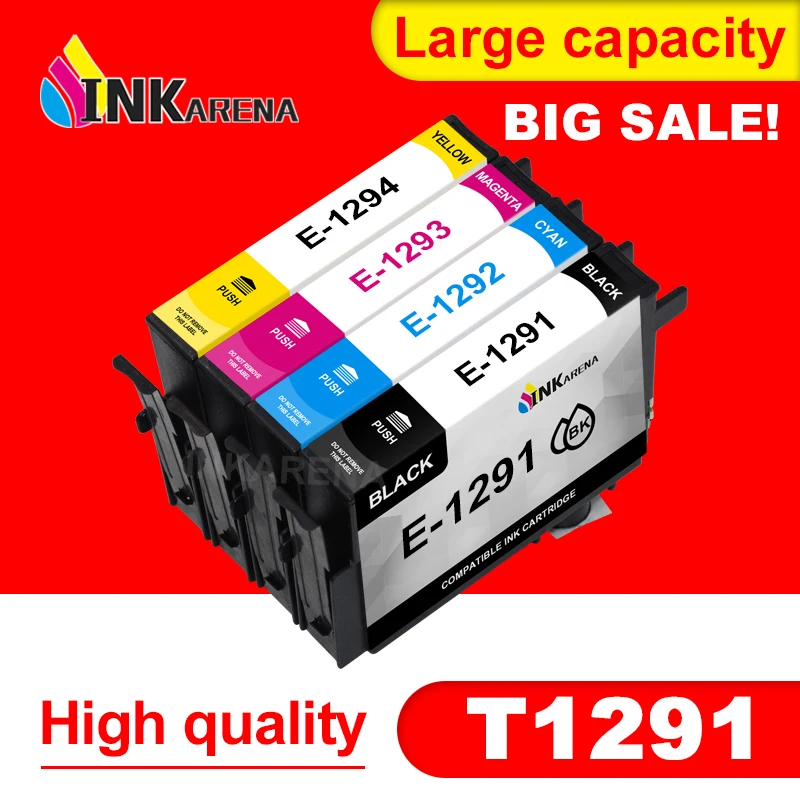 

INKARENA T1291 Full Ink Cartridge for Epson Compatible Cartridges Stylus SX230 SX235W SX420W SX425W SX430W SX435W SX438W SX440W