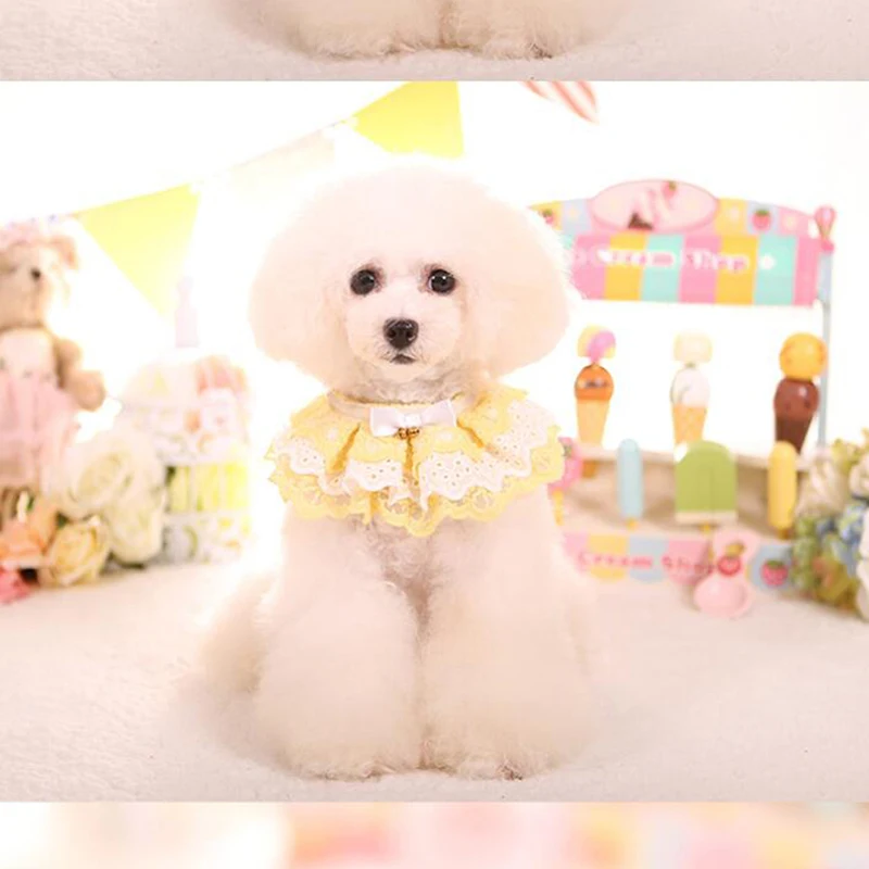 Ошейник для питомца кошки собаки кружевной нагрудник с шарфом милое платье