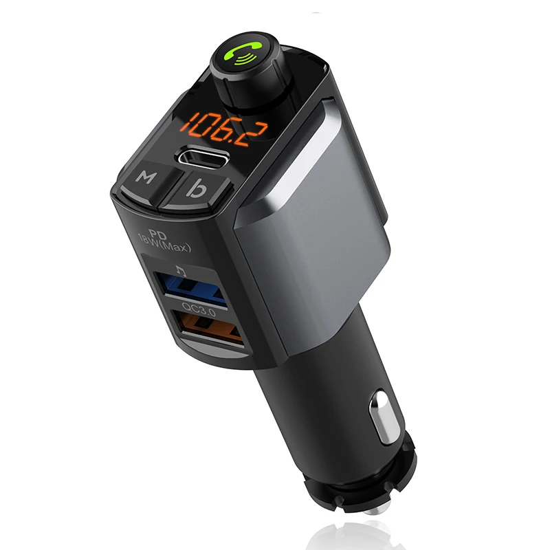 Автомобильное зарядное устройство с Bluetooth QC3.0 + PD18W FM передатчик зарядка