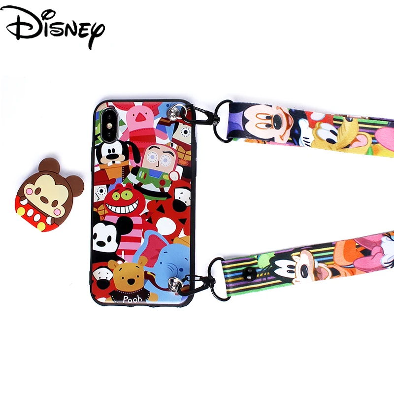 

Disney cartoon cute Minnie Mickey couple phone case for Huawei glory play3/10/10plus/play phone cover with phone holder lanyard