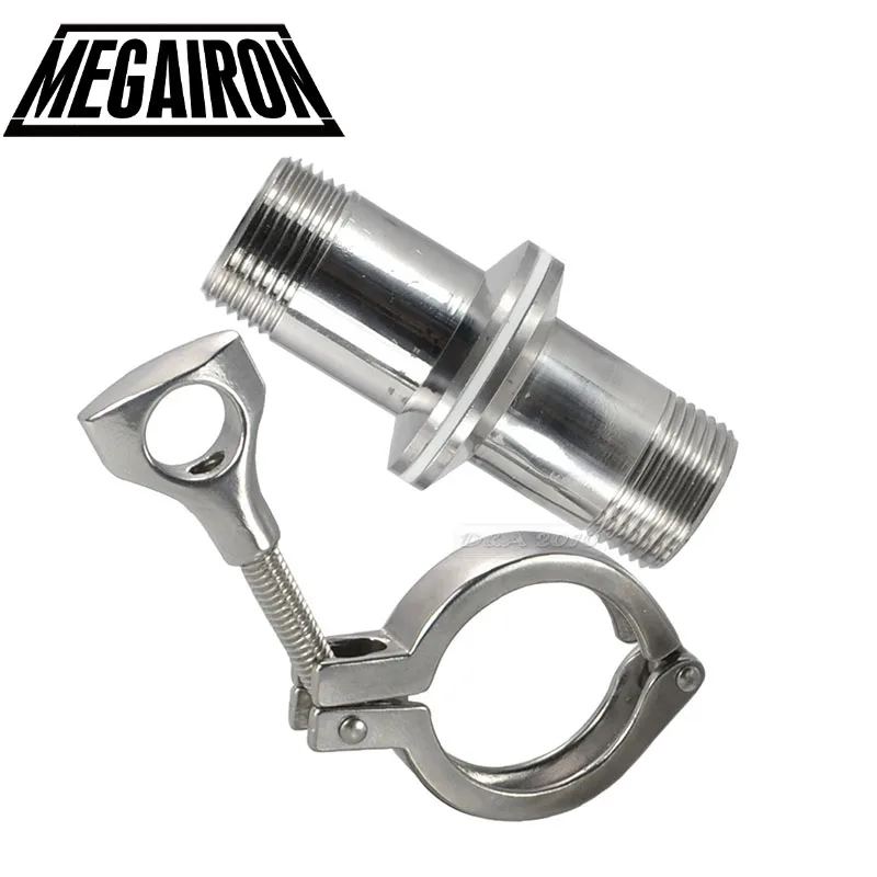 

MEGAIRON 1-1/2 "DN40 санитарный наружный диаметр 64 мм трубные фитинги + 2" тройной зажим + прокладка PTFE нержавеющая сталь SS316