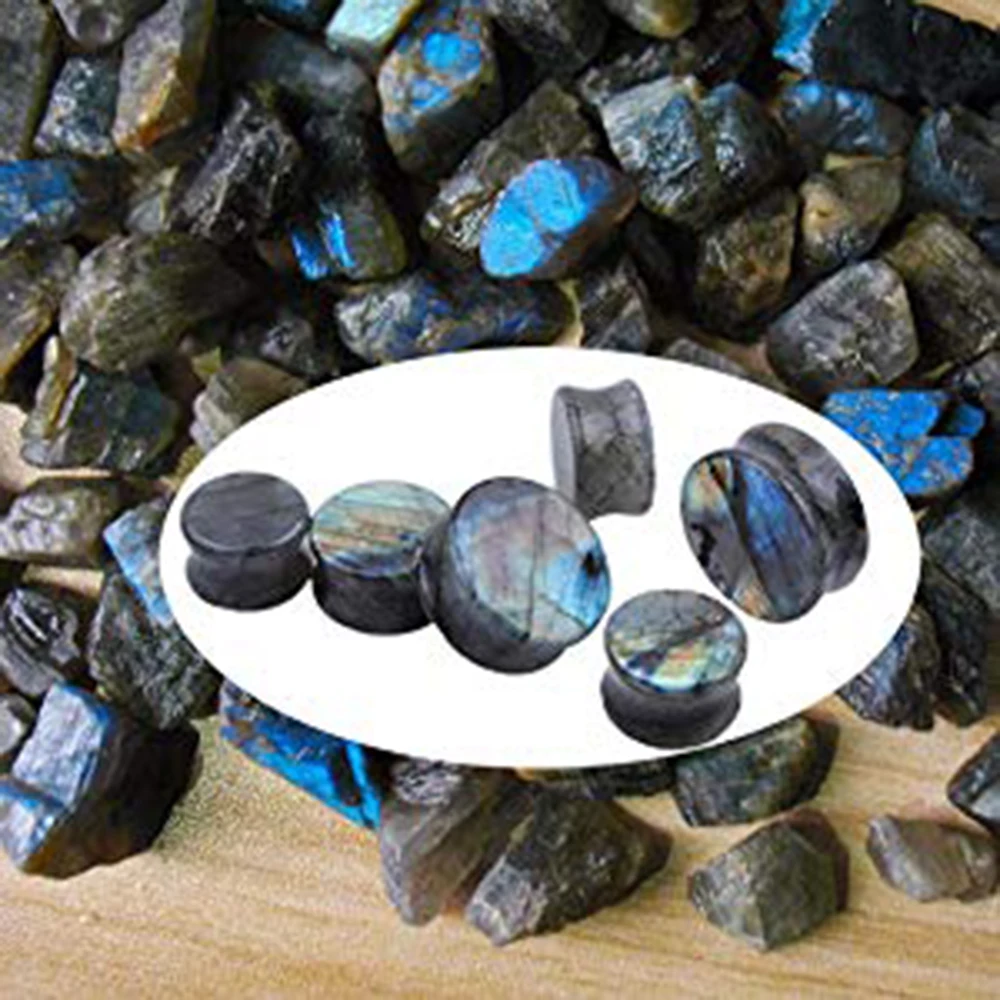 1 пара калибры из Лабрадорита для пирсинга Органические беруши туннели