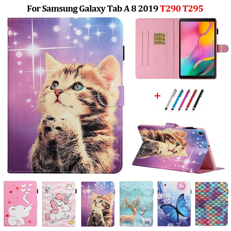 8 дюймовый чехол для планшета Samsung Galaxy Tab A 2019 кожаный телефона с рисунком