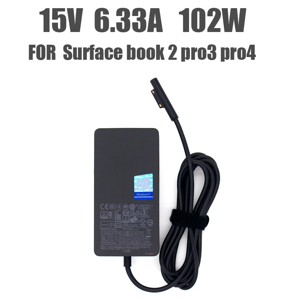 15V 6.33A 102W  Charger For Microsoft Surface Laptop Surface Book 2 Surface Go Surface Pro 6 7 Pro 5 Pro 4 Pro 3 with 5V 1.5A