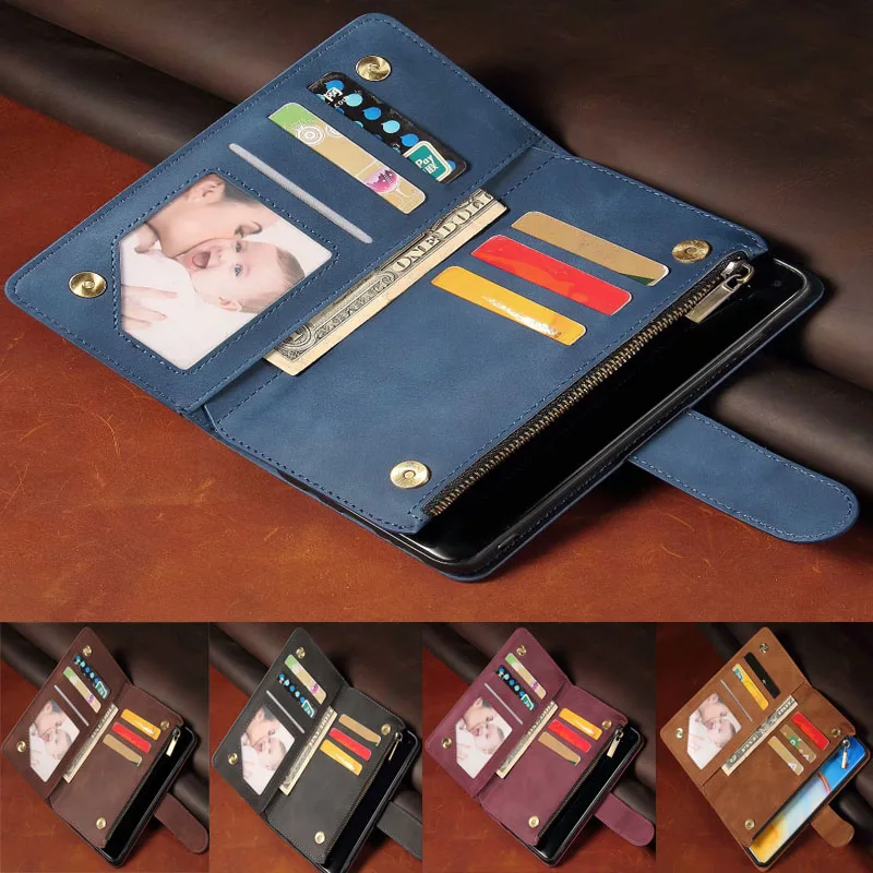 

Luxury Leather Wallet For TECNO B1F/ITEL P13 Case Magnetic Zipper Wallet Mobile Retro Wallet Flip Card Stand Mercury Cover