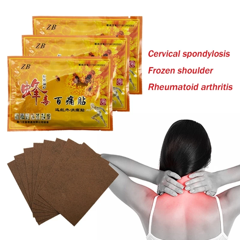 

80PCS/10Bags ZB Bee Venom Plaster Medical Plaster Natural Herbal Cure Joint Pain Relieving Patch Neck Back Body Pain Patch