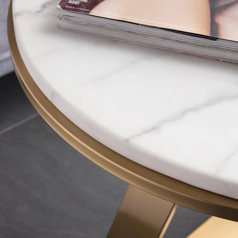 Креативный Овальный маленький боковой столик мобильный мраморный Железный