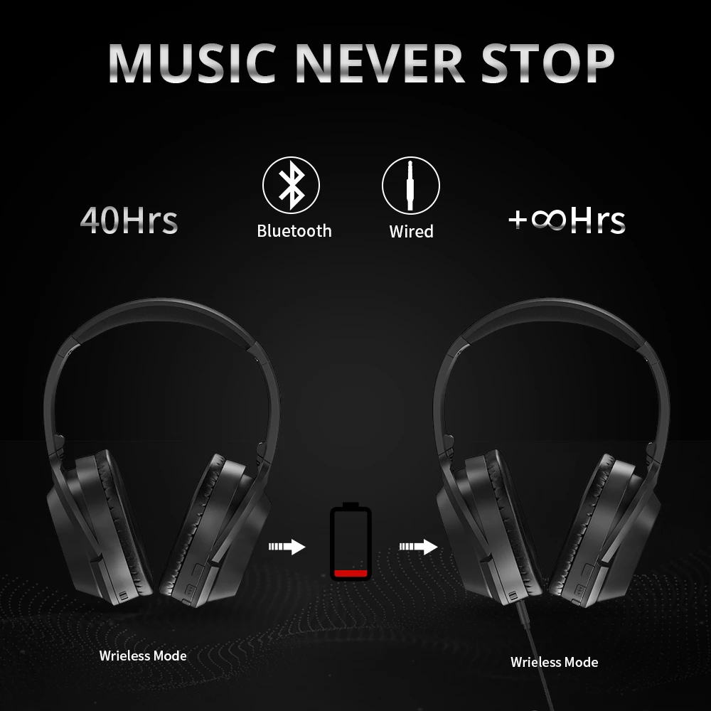 Langsdom BT25 Active шум шумоподавления наушники беспроводной Bluetooth гарнитура с микрофоном для телефонов ANC сумкой 38 H