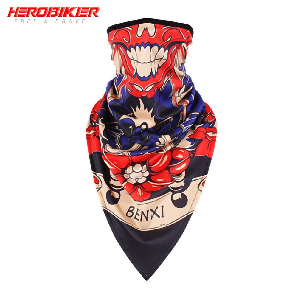 color09 HEROBIKER, новинка, Балаклава, мотоциклетная, мото, защита для лица, дышащая маска, мотоциклетная, многофункциональная, мото, полумаска, Быстросохнущий двигатель - Цвет: color09