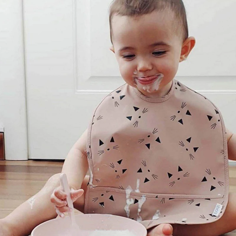 

Infant Sleeveless Bib With Pocket Children Stuff Accessories Baby Feeding Apron