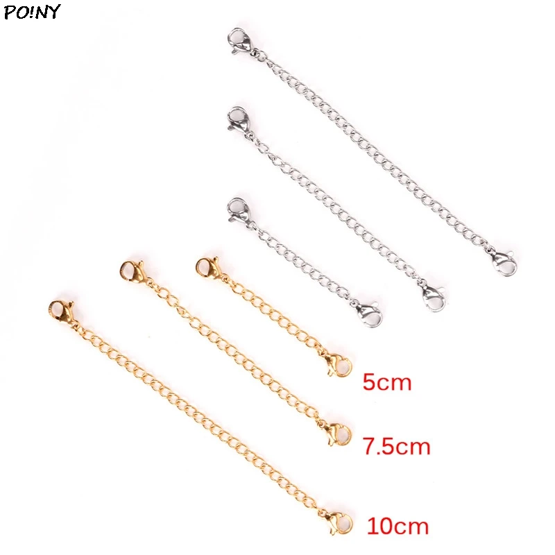 5/7.5/10cm Tone Extended Extension Tail Chain Lobster Clasps Connector For DIY Jewelry Making Findings Bracelet Necklace | Украшения и