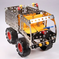construction truck vehicle constructor toys metal enlighten assembly model building kits blocks toys for boys girls gifts