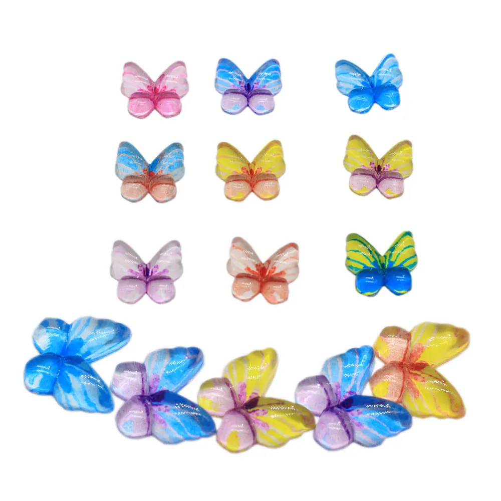 

100/50 шт. милые красочные бабочки из смолы Стразы с плоской задней поверхностью аппликации для рукоделия «сделай сам» свадебный альбом для ск...