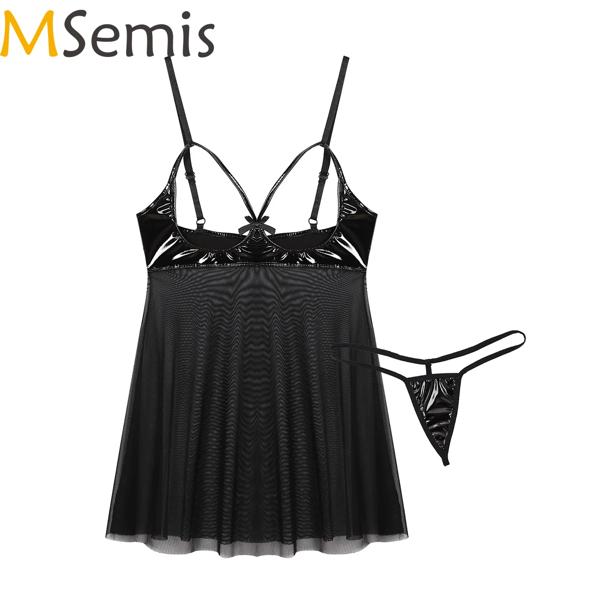 

Женский Комплект эротического нижнего белья для вечеринок, прозрачный сетчатый бюстгальтер, мини-белье