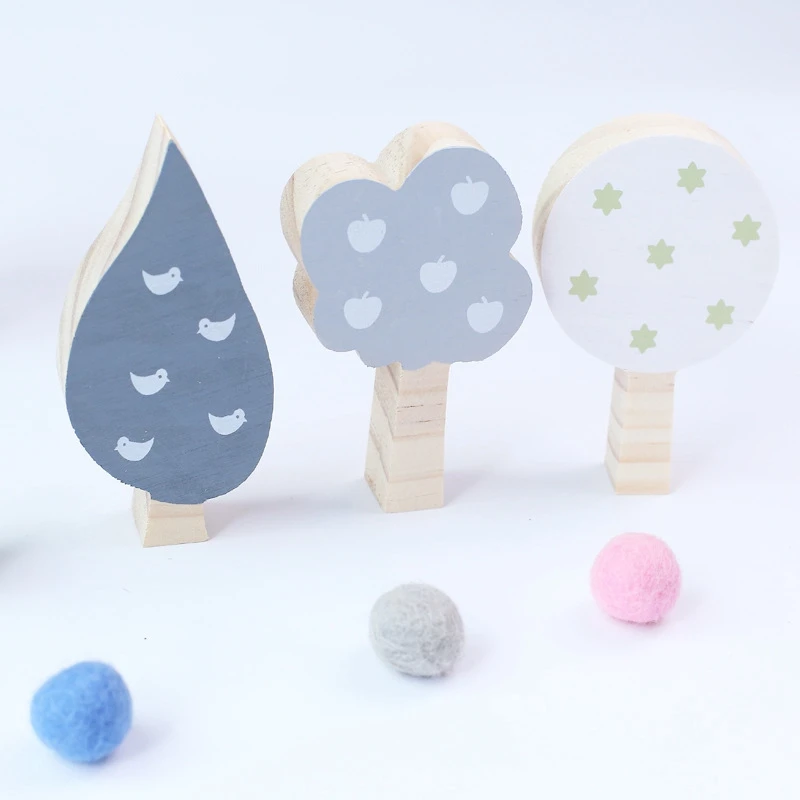 3 шт./лот украшения скандинавские деревянные подвески в виде дерева и цветка