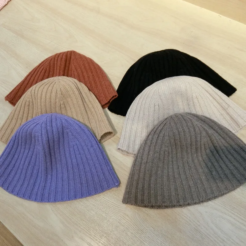 

Knitted wool fisherman hat pit strip all-match autumn and winter women's basin hat Korean fashion bucket hat
