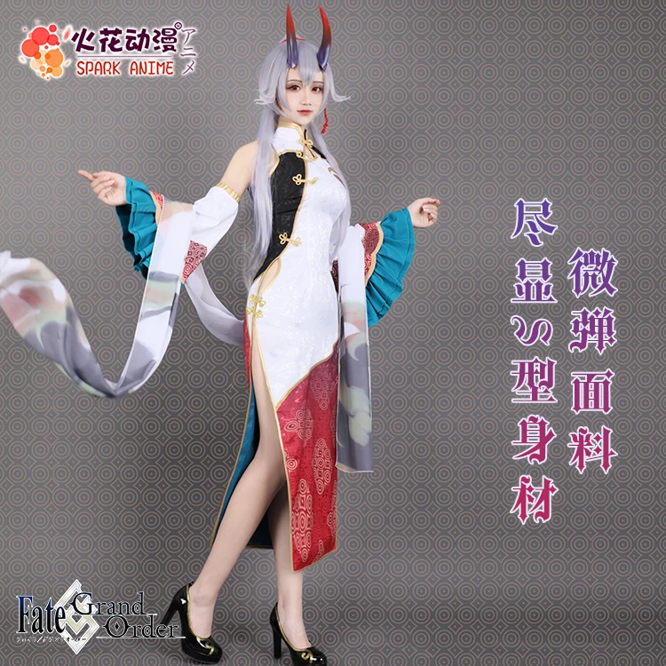Fate/Grand Order Томоэ гозен сексуальный Qipao Косплей Костюм Хэллоуин Униформа платье +