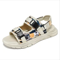 y55 sandals slippers mesh summer shoes men beach outdoor original fashion buckle strap garden gladiator eva bottom black beige