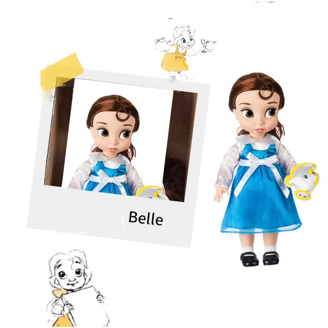 belle with box Белоснежка Принцесса игрушка фигурки Рождественская игрушка подарок Дисней оригинальная Принцесса Золушка фигурка модель игрушки для девочек на день рождения - Цвет: belle with box