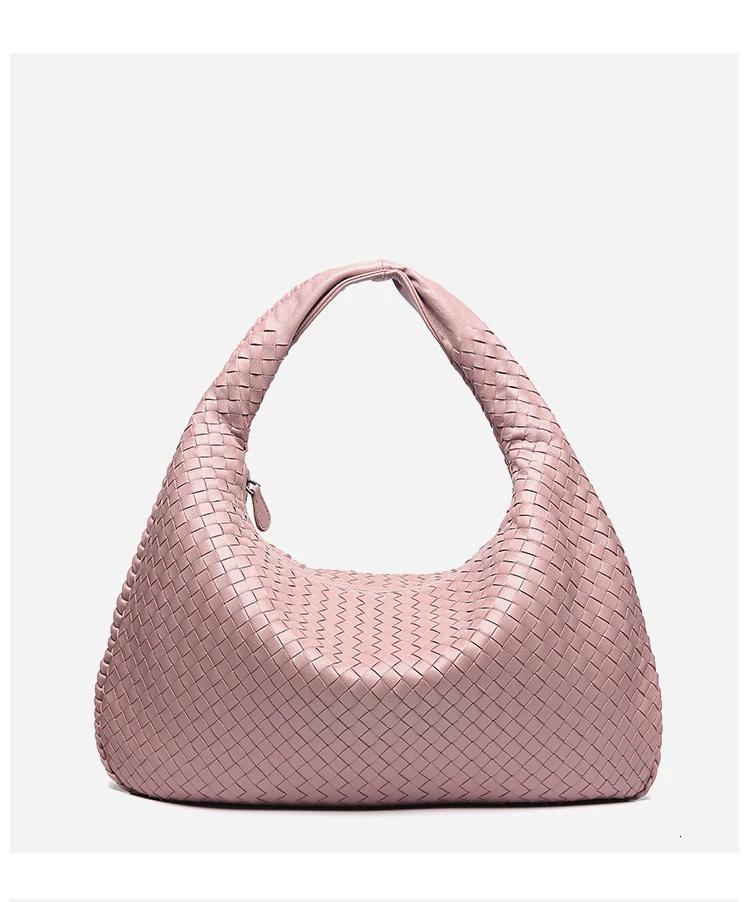 

Fashion Designer Handbag Leather Sheepskin Shoulder Bag Woven Large Shopping Bag Handmade Tote Bolsos Mujer Ladies Hand Bags