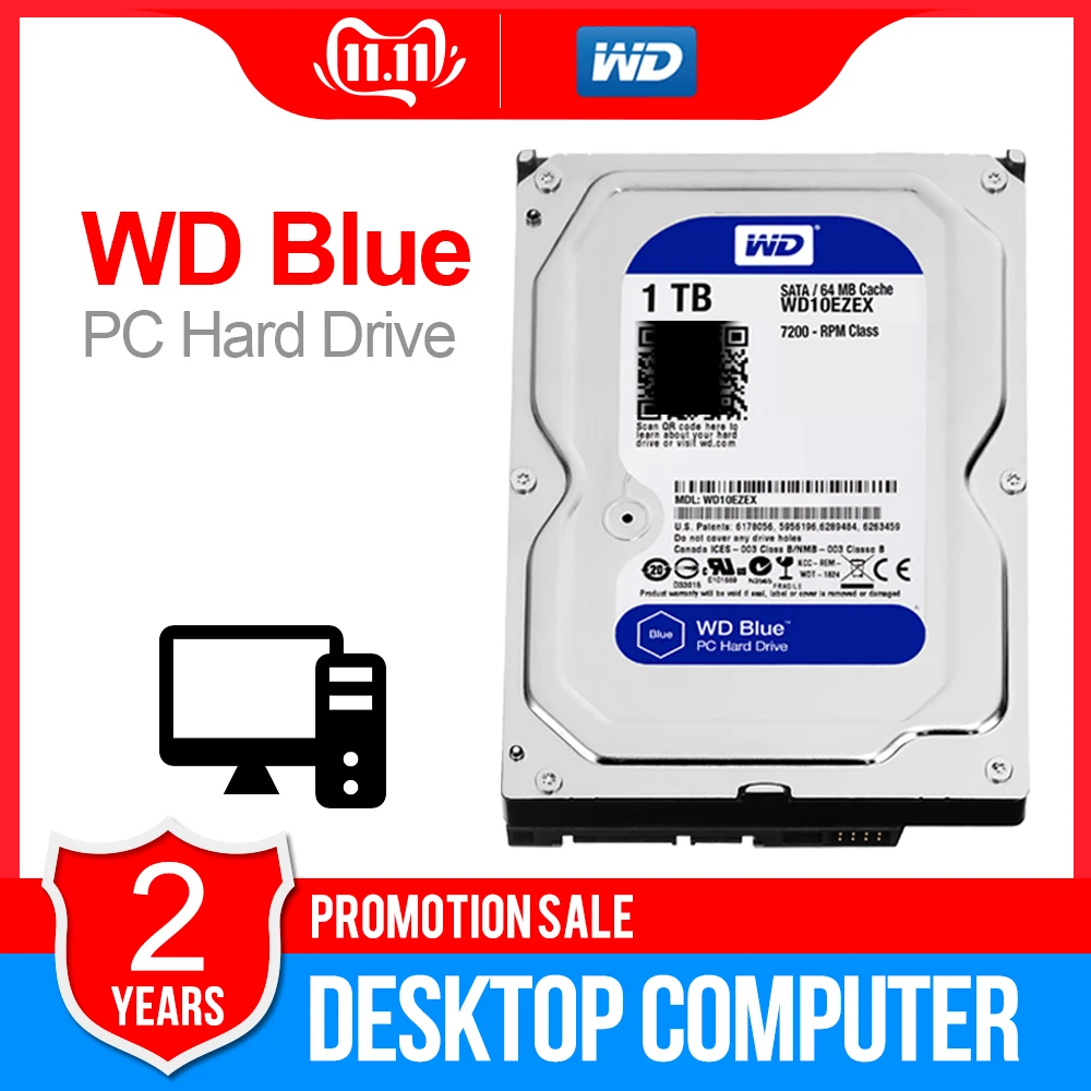 Внутренний жесткий диск WD Blue 1 ТБ 3 5 дюйма SATA 6|hard disk|1tb hddhard drive |