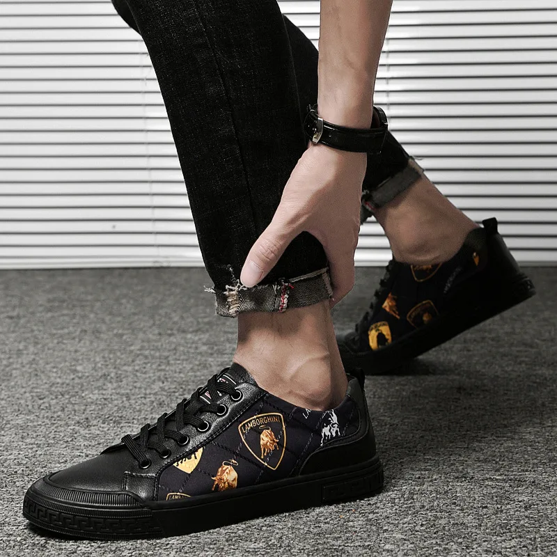 Кроссовки мужские из искусственной кожи повседневные светильник кие сникерсы