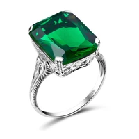 szjinao green emerald rings for women real 925 sterling silver wedding engagement punk ring gemstones vintage fine jewellery new