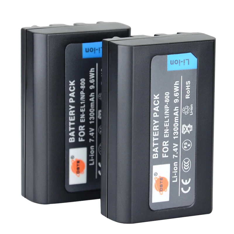 DSTE 4 шт. 1300 мАч 7 В EN-EL1 ENEL1 NP-800 NP800 цифровая DSLR камера видеокамера батарея 1 * зарядное