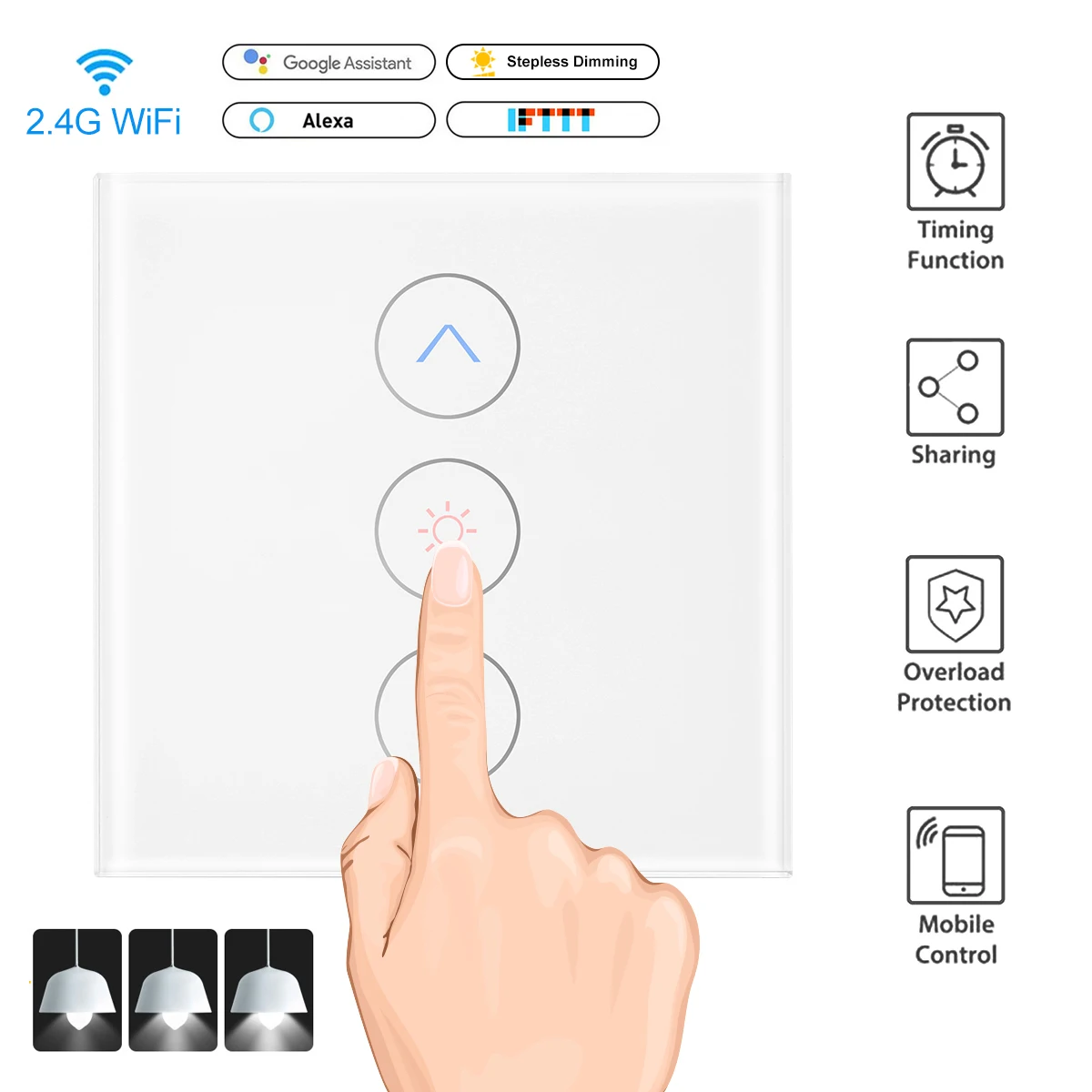 1 шт. настенный сенсорный переключатель с управлением через приложение Alexa Google