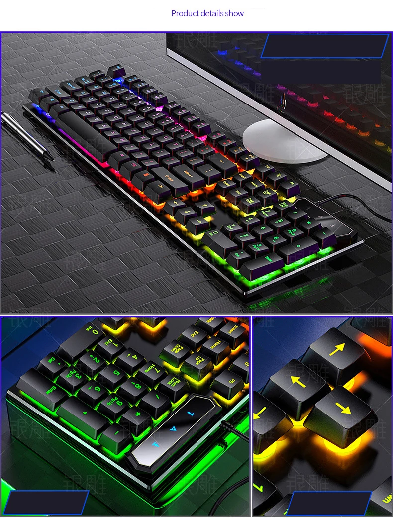 19keys antighosting gaming keyboard mechanical feeling backlit keyboard gamer keyboards with steel plate metal base laptop pc free global shipping